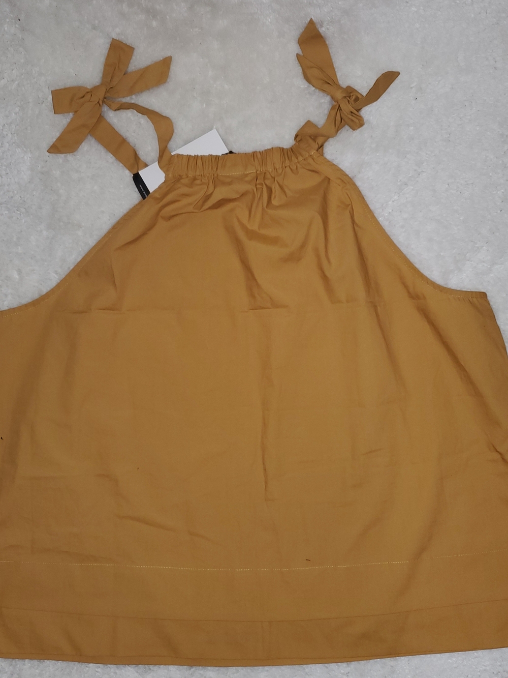 Who What Wear Mustard Tie-Shoulder Halter Camisole
